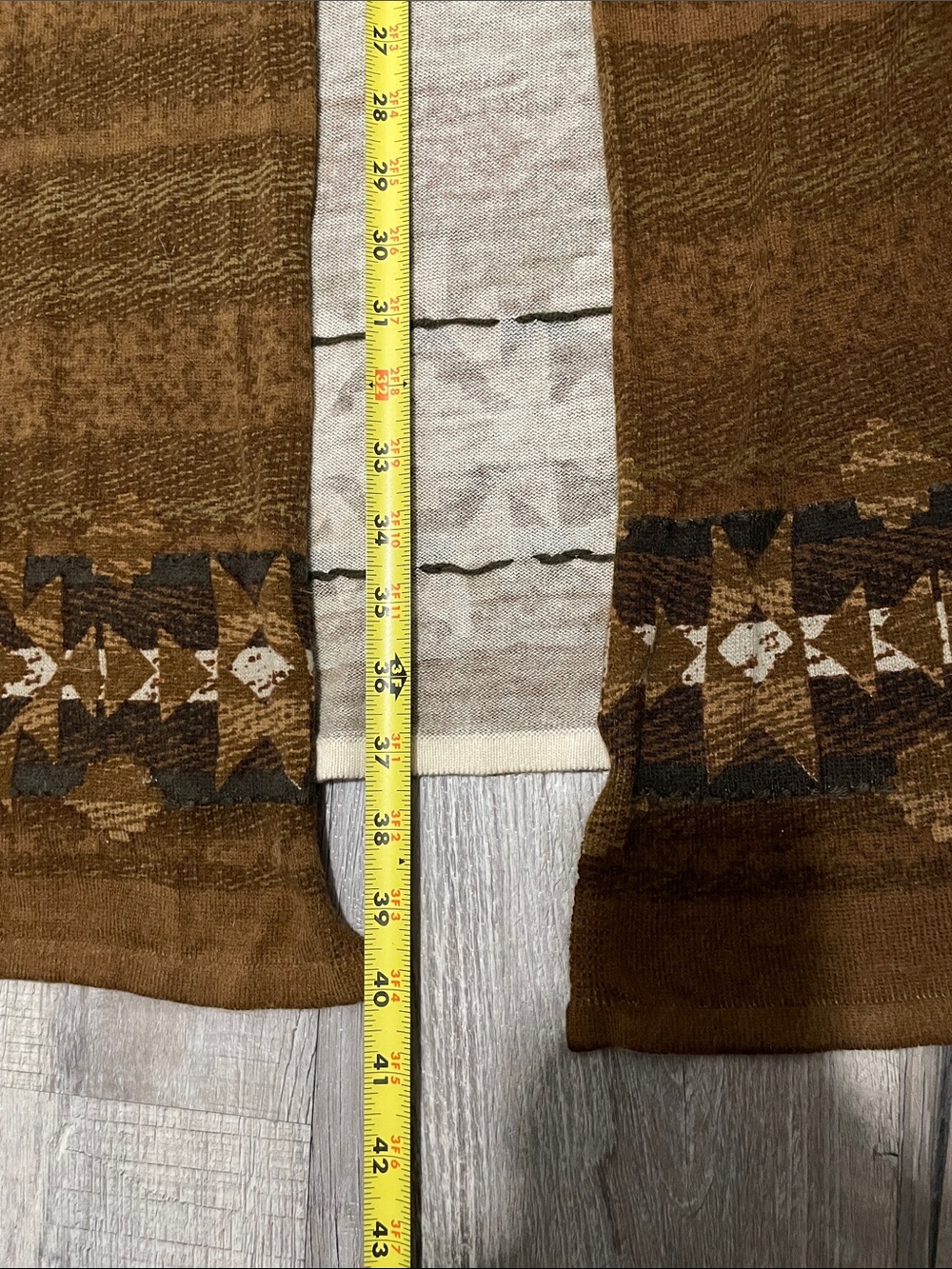 Double D Ranch medium brown midi dress open front Native American embroidery - Picture 8 of 10